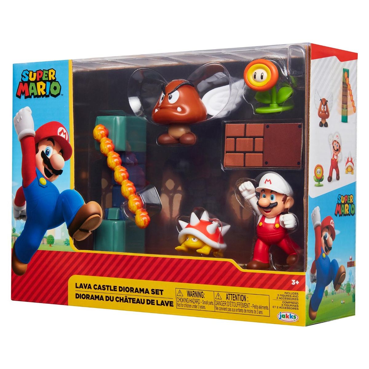 NINTENDO - Playset Con Figura 6 Cm Lava Castillo Super Mario Bros