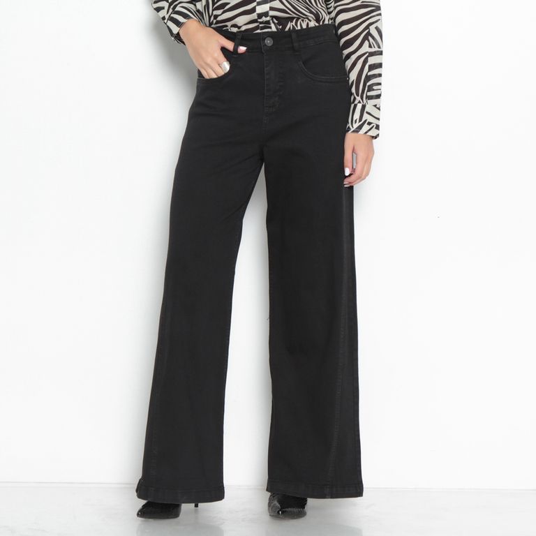 Jeans Wide Leg Tiro Alto Mujer
