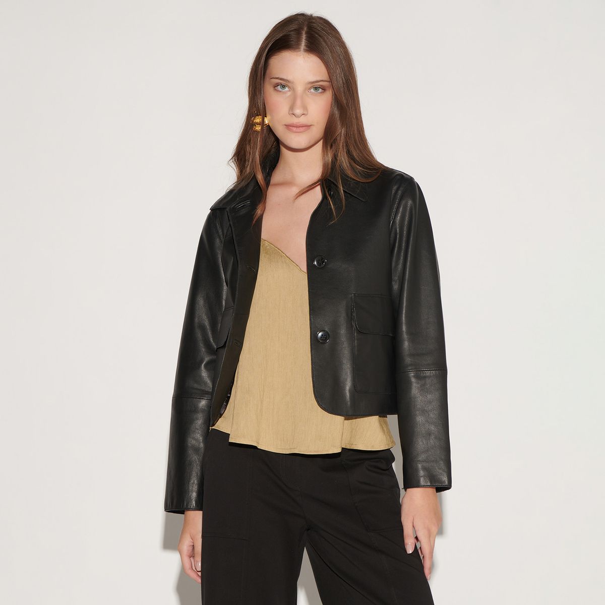 SINGOLARE - Chaqueta Cuir 100% Cuero Singolare