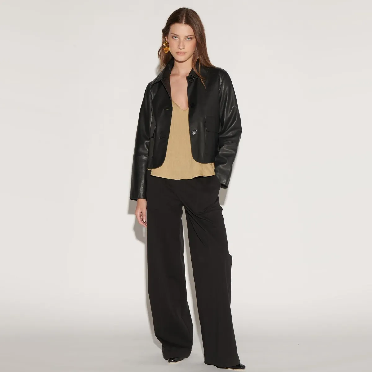 SINGOLARE - Chaqueta Cuir 100% Cuero Singolare