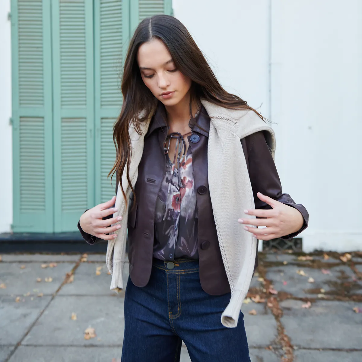 SINGOLARE - Chaqueta Cuir 100% Cuero Singolare