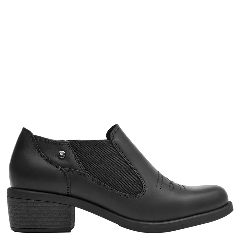 Botin Mujer Cuero Caña Baja