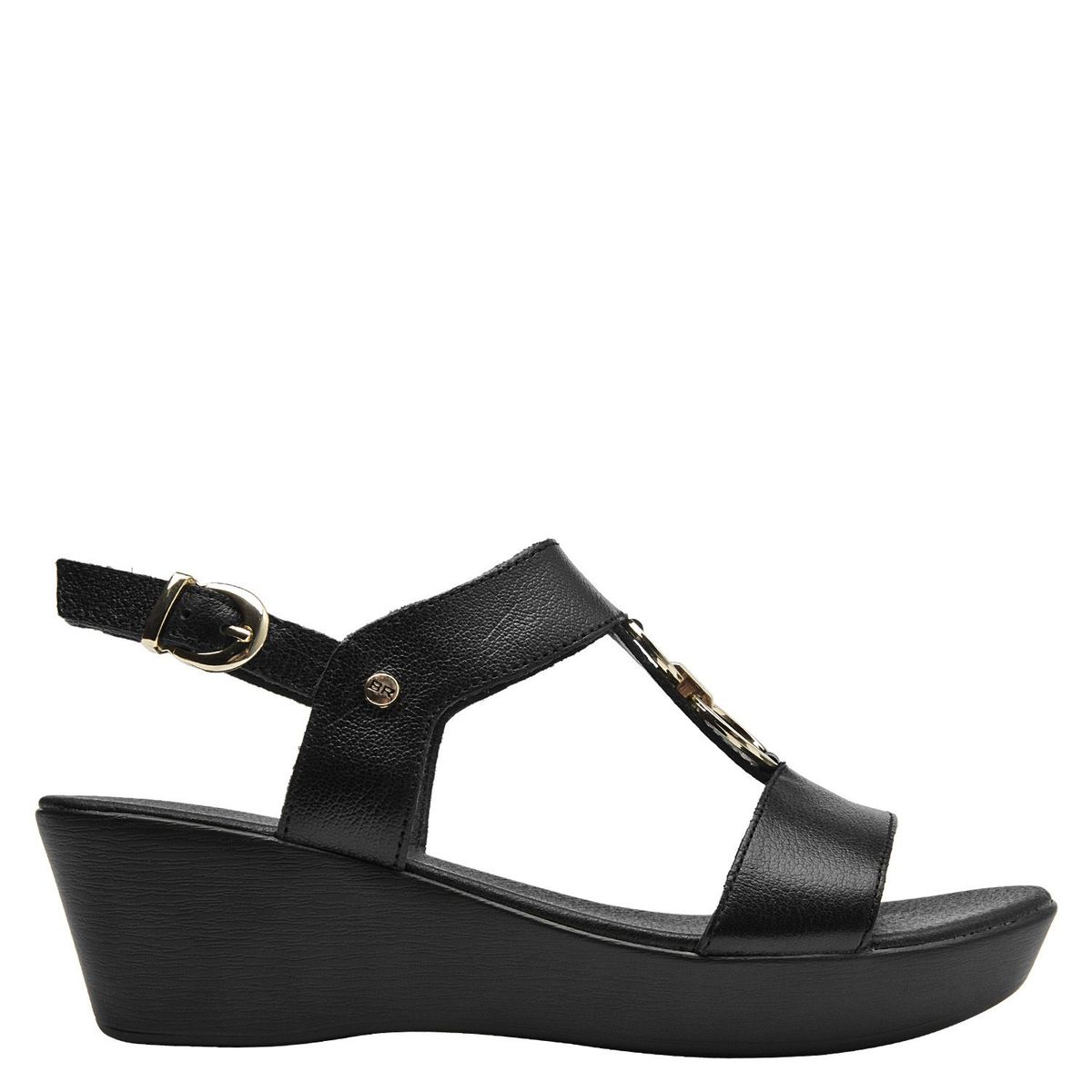 BRUNO ROSSI - Sandalia Mujer Cuero Negro Bruno Rossi