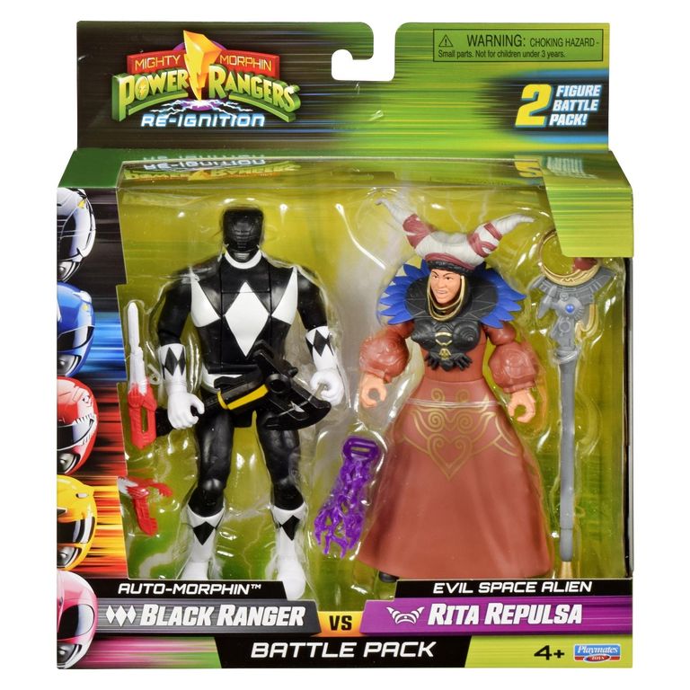 POWER RANGERS Power Ranger Negro Vs Rita Repulsa 3 Unidades