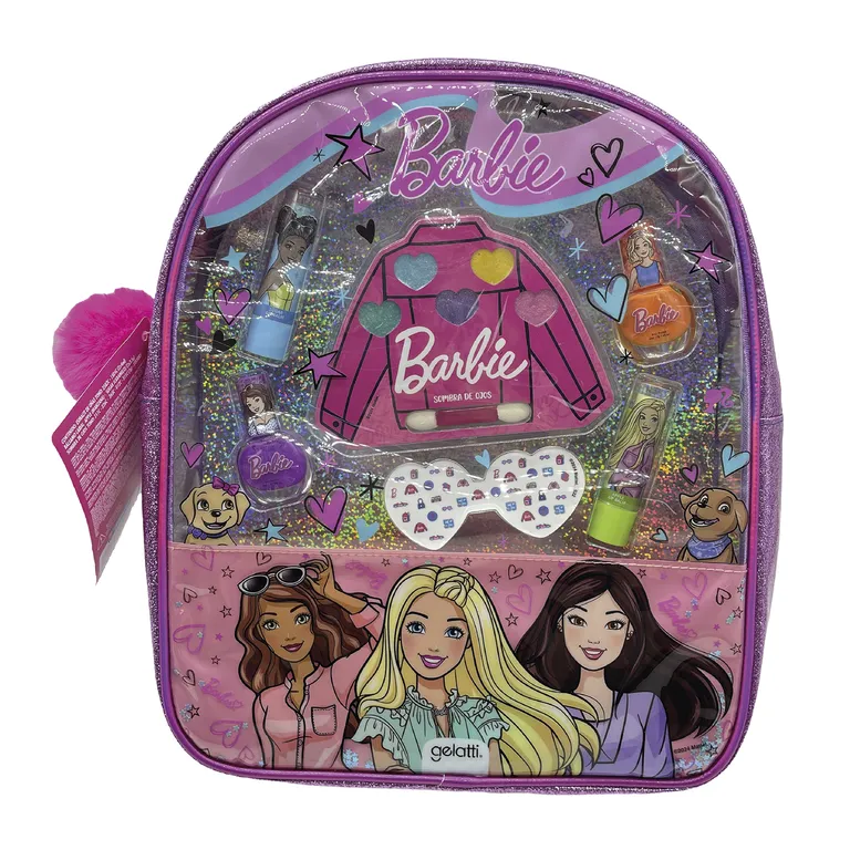 2 Esmaltes +  Sombras + Lip Balm  Mochila Barbie