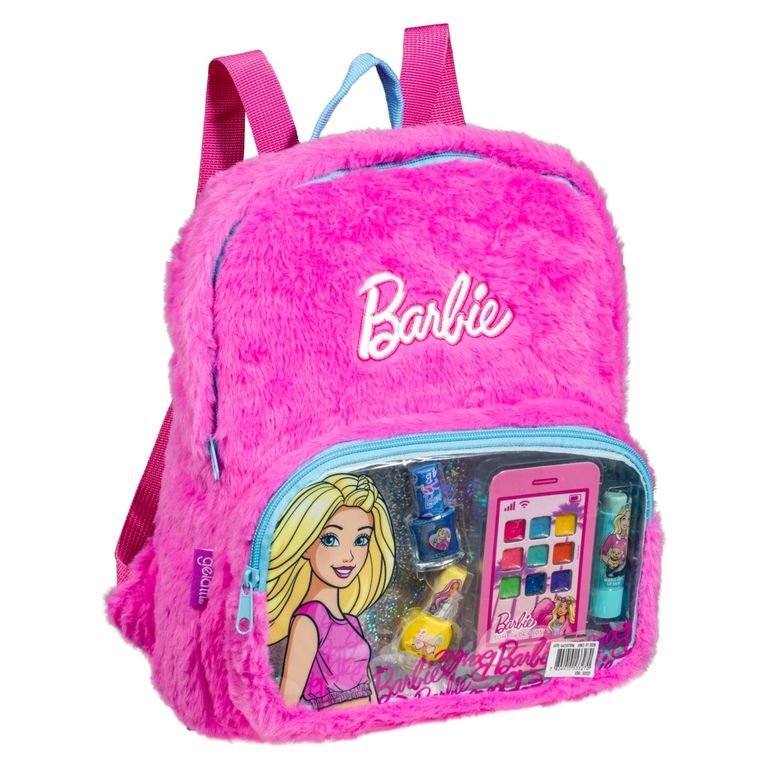 2 Esmaltes + Lip Balm + Sombra Mochila Fluffy Barbie