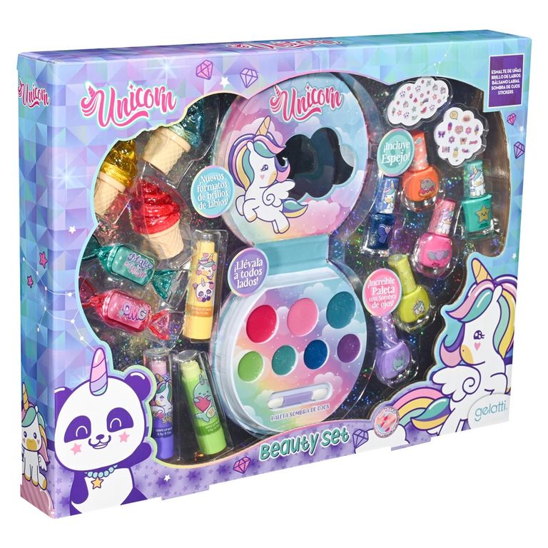 6 Esmaltes + Paleta Sombra + Gloss Helado Unicornio