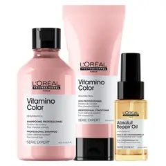 LOREAL PROFESSIONNEL - Shampoo 300ml + Acondicionador 200ml Vc + Aceite 30ml Ar