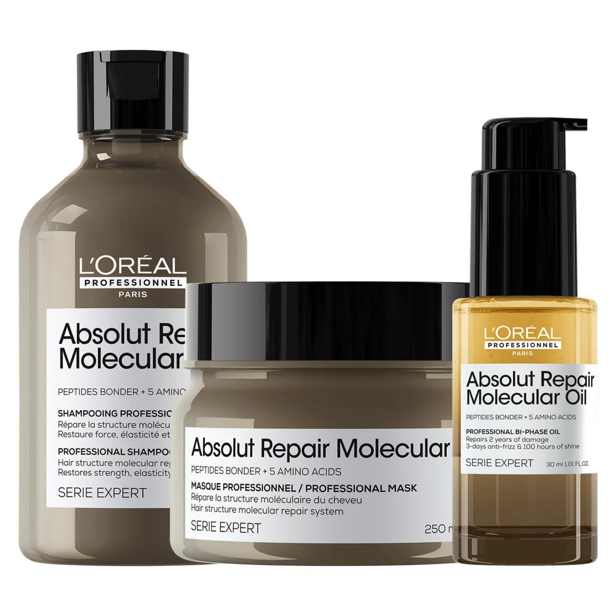 LOREAL PROFESSIONNEL - Shampoo 300ml + Mascara 250ml + Aceite 30ml Ar Loreal Professionnel