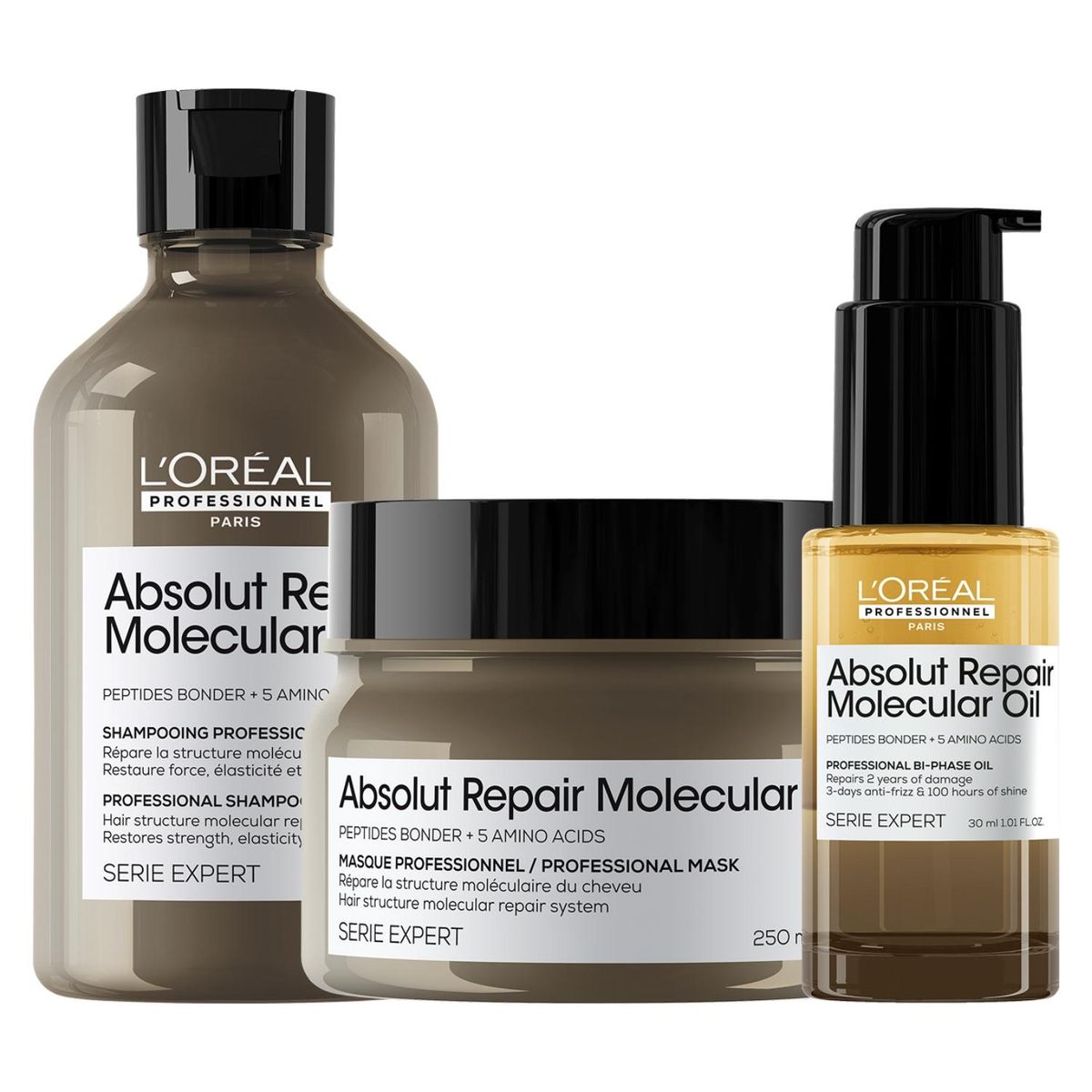 LOREAL PROFESSIONNEL - Shampoo 300ml + Mascara 250ml + Aceite 30ml Ar Loreal Professionnel