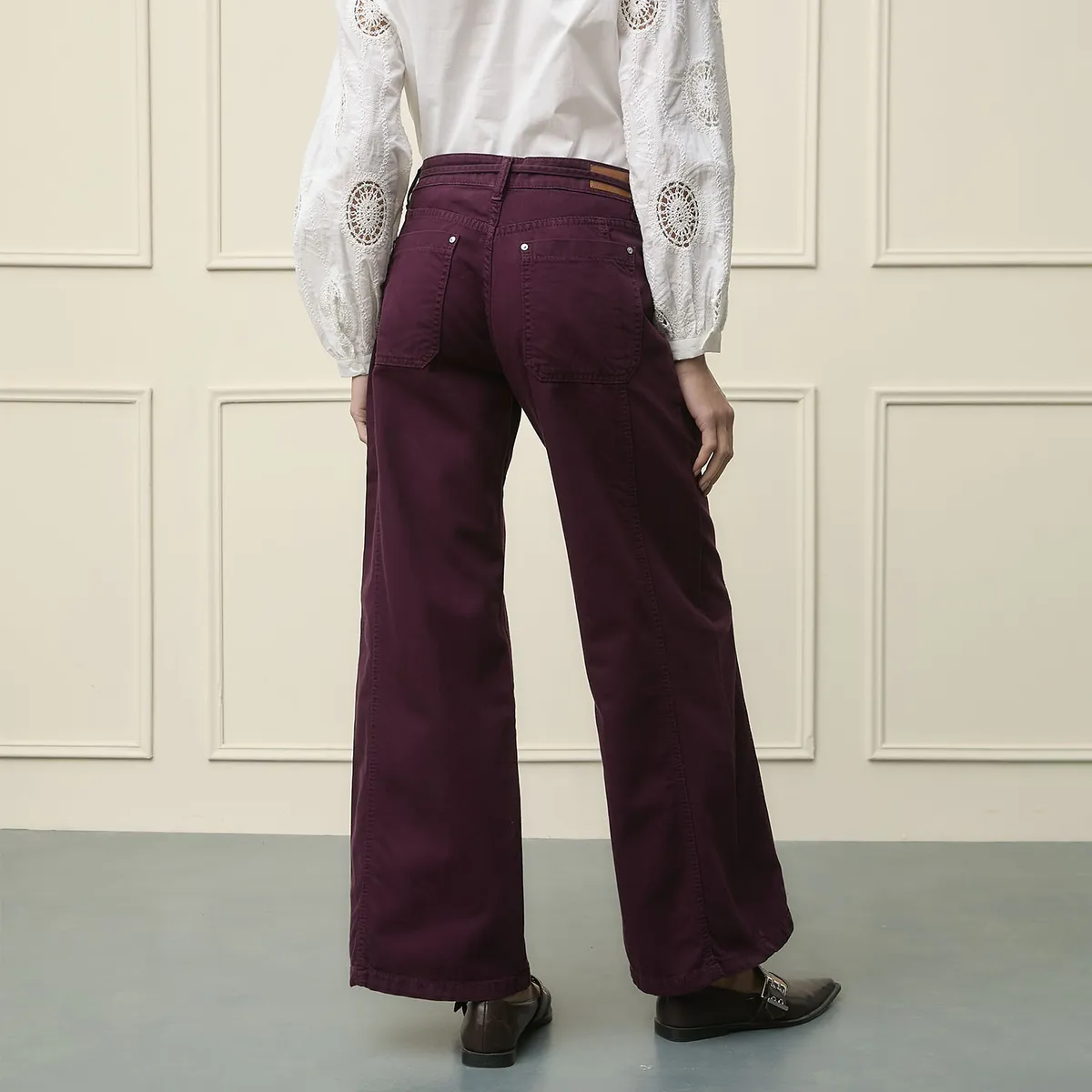 BASEMENT - Jeans Wide Leg Tiro Medio Mujer Basement