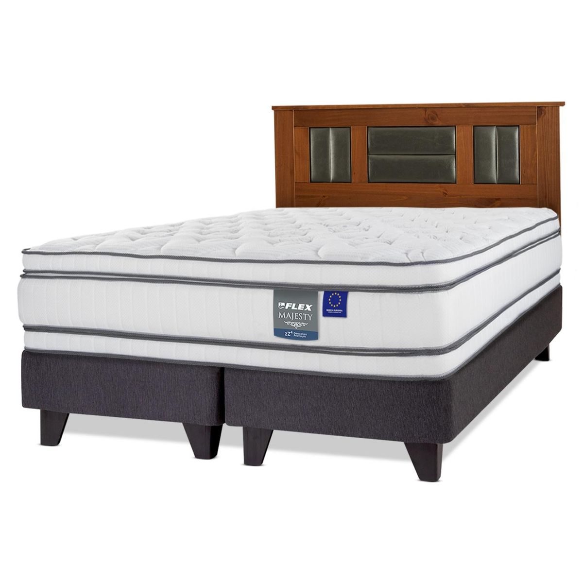 FLEX - Cama Europea Majesty 2 Plazas Respaldo Lorraine Flex