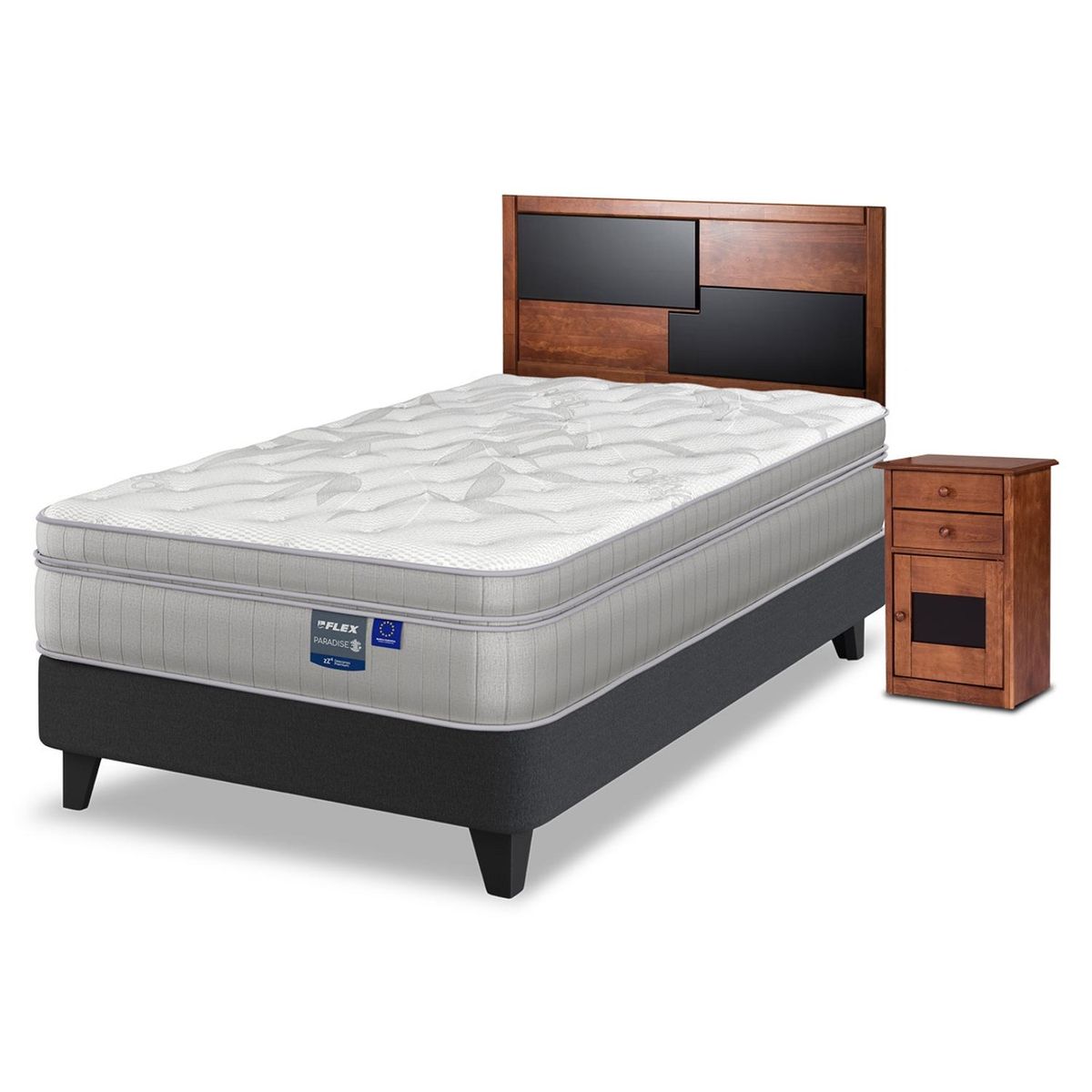 FLEX - Cama Europea Paradise 1.5 Plazas + Set Colonia Flex
