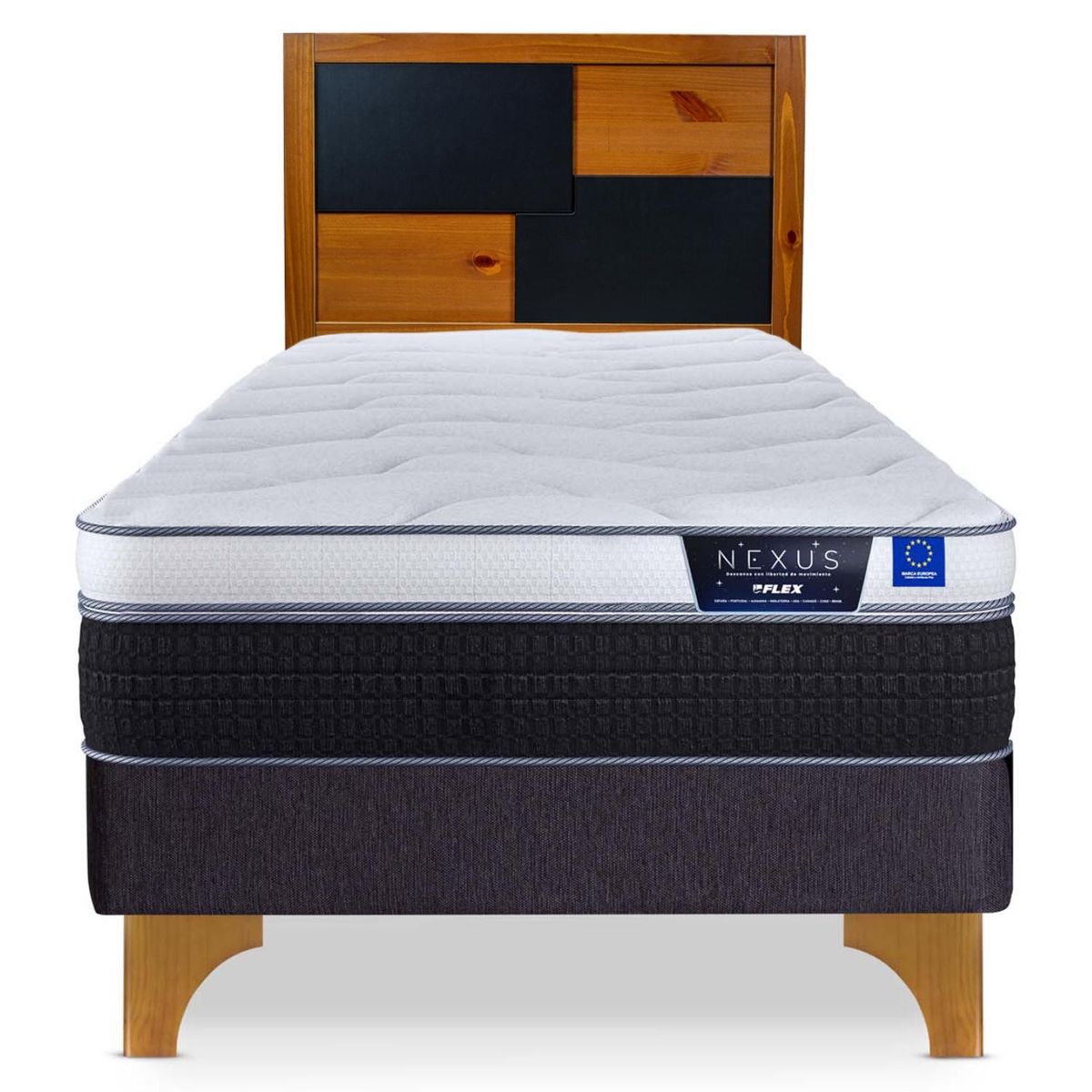 FLEX - Cama Europea Nexus 1.5 Plazas Respaldo Colonia Flex