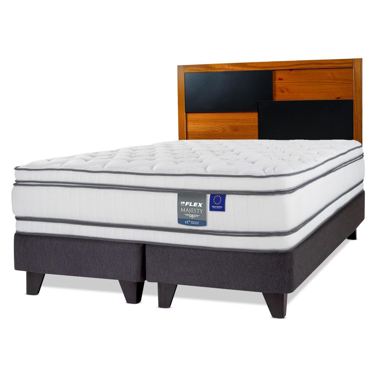 FLEX - Cama Europea Majesty 2 Plazas Respaldo Colonia Flex
