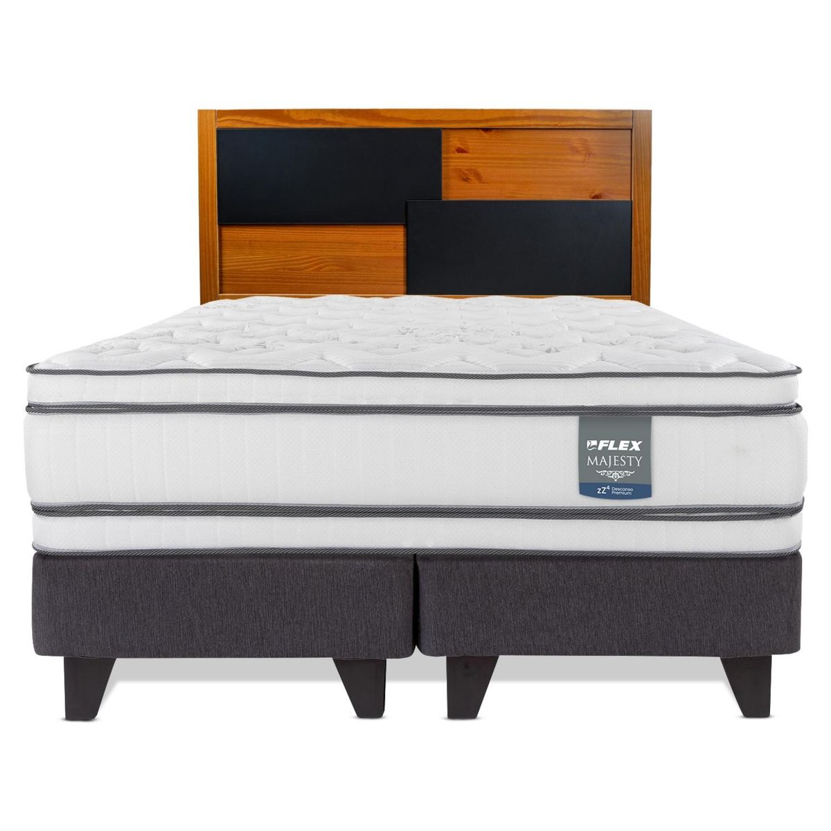 FLEX - Cama Europea Majesty 2 Plazas Respaldo Colonia Flex