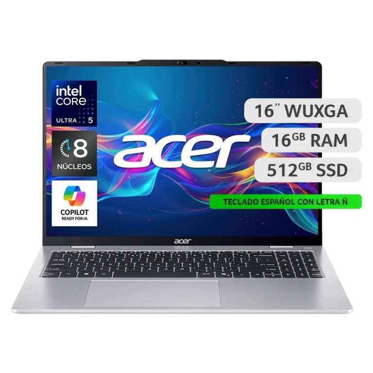 Notebook Aspire Lite AL16-53P-578Y-1 Intel Ultra 5 8 Núcleos 16GB RAM 512GB SSD 16" WUXGA