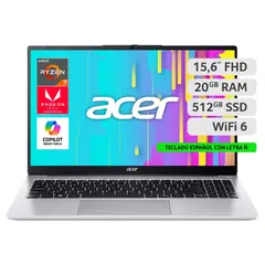 ACER - Notebook Aspire Lite AL15-43P 15,6" AMD Ryzen 7 20GB RAM 512GB SSD