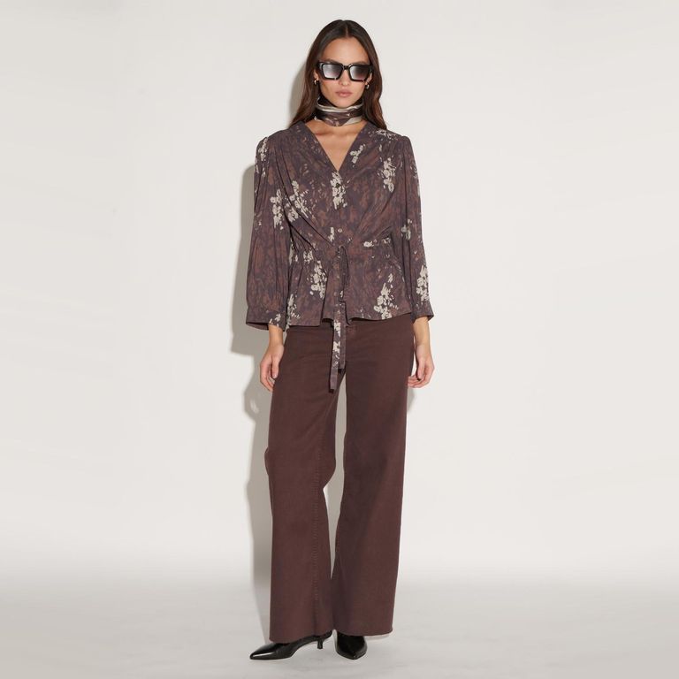 Pantalón Wide Leg Tiro Alto Mujer