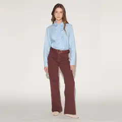 SINGOLARE - Pantalón Wide Leg Tiro Alto Mujer
