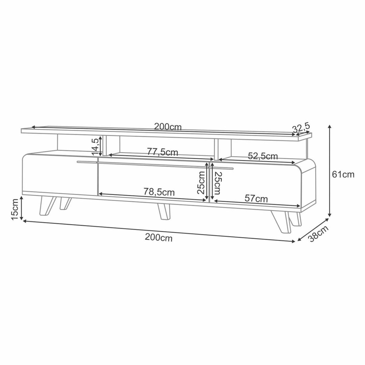 MICA - Rack Siena 200 Tv70 Off White Mica