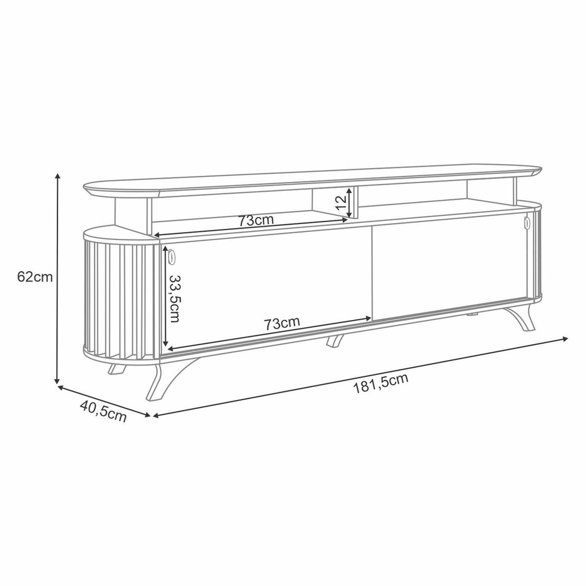 MICA - Rack Siena 180 Tv 70" Castaño Off White Mica
