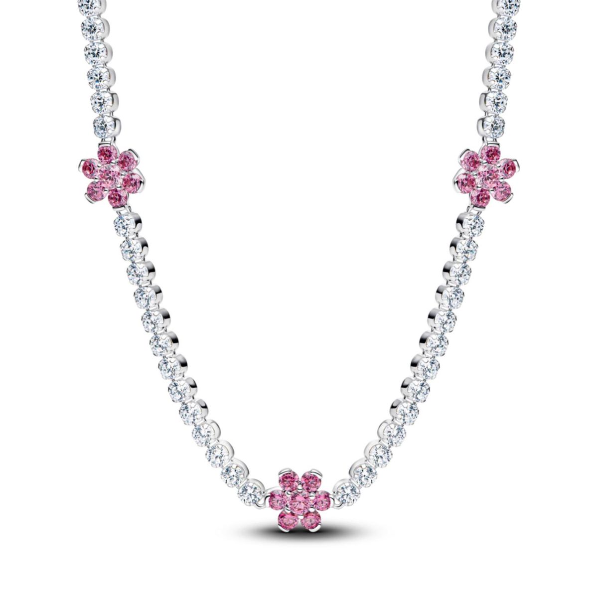PANDORA - Collar de Tenis Flor Rosada Mujer Pandora