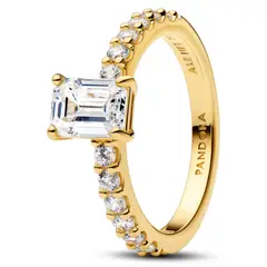 PANDORA - Anillo Halo Rectangular Reluciente Mujer