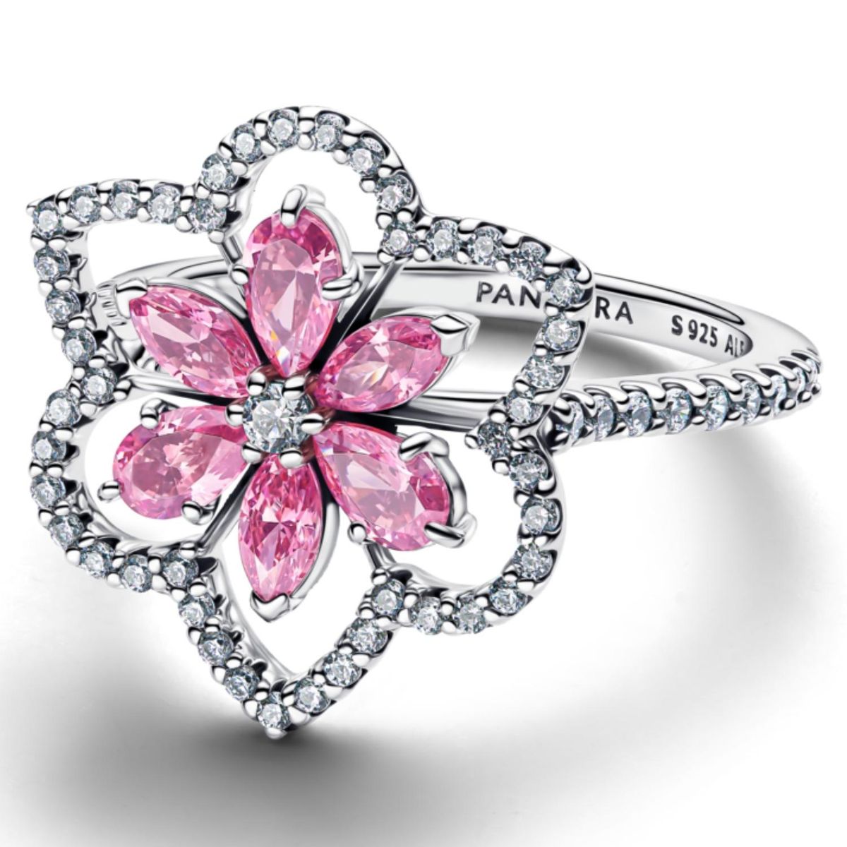 PANDORA - Anillo Cóctel Doble Flor Mujer Pandora