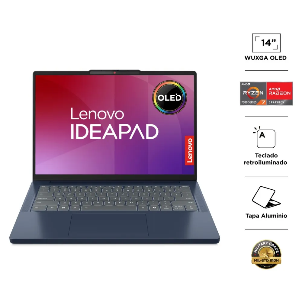 Lenovo IdeaPad Slim 3 83K60058CL AMD Ryzen 7 7735HS 16GB 512GB 14" OLED Azul, foto 2