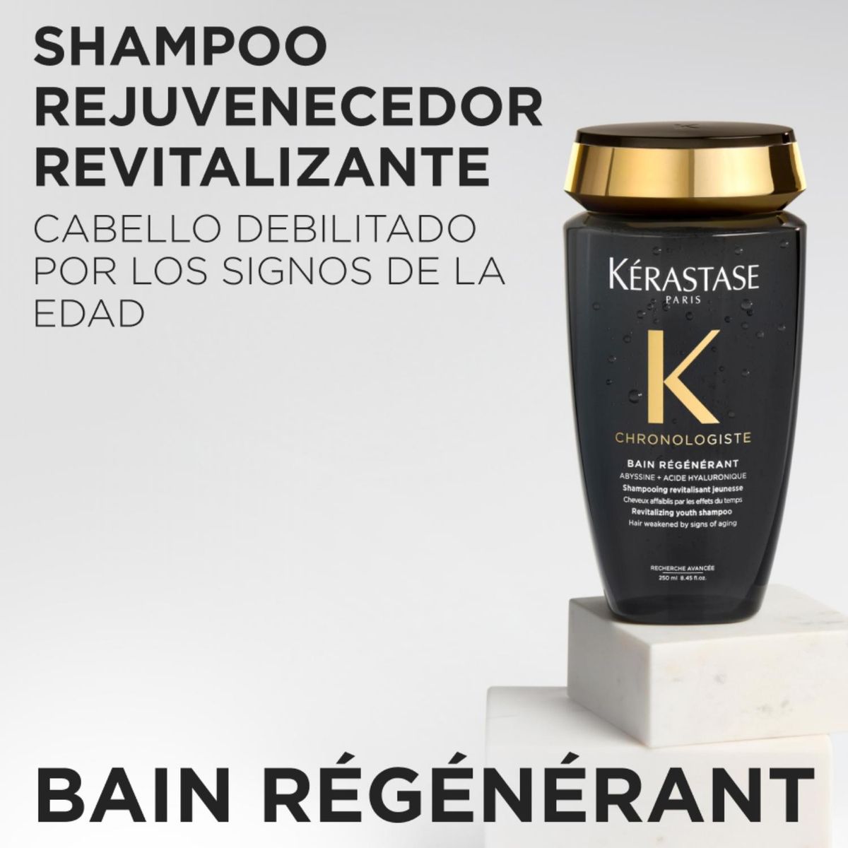 KERASTASE - Shampoo Rejuvenecedor Revitalizante Todo tipo de cabello Chronologiste Bain Régénérant 500ml