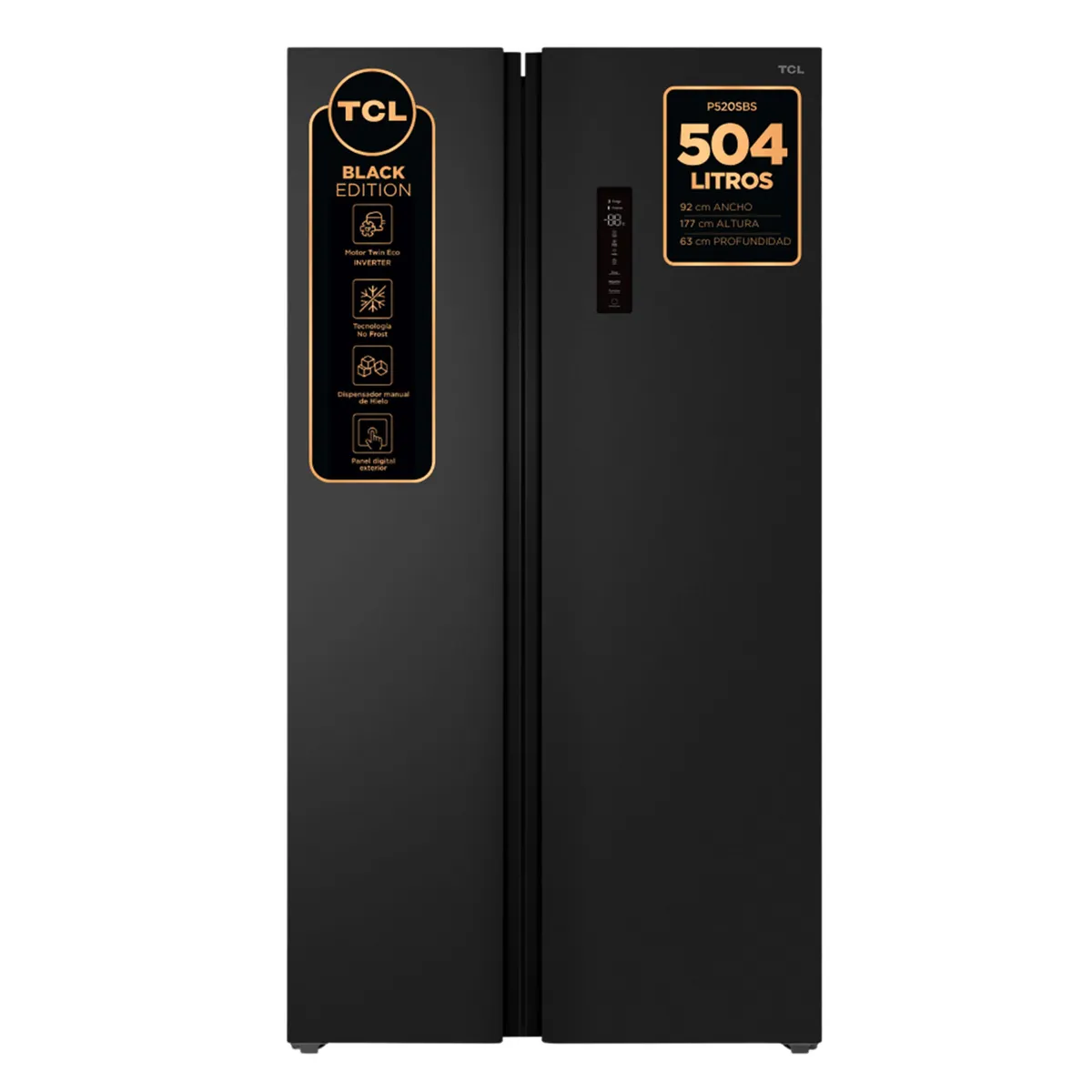 TCL - Refrigerador Side by Side No Frost 504 Litros con Dispensador Manual de Hielo P520SBS