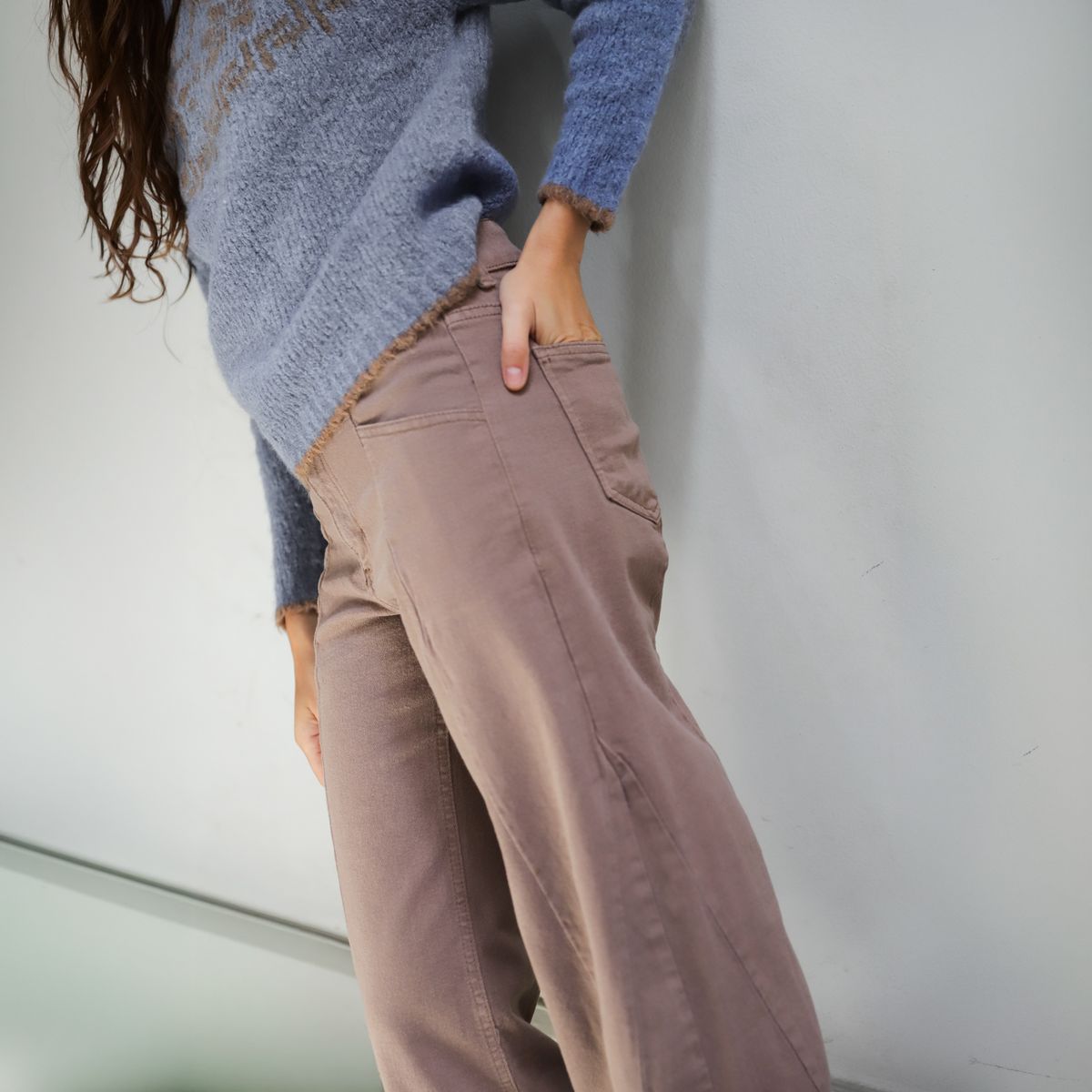 MARINA MIA - Jeans Lorea Tostado Mujer Marina Mia