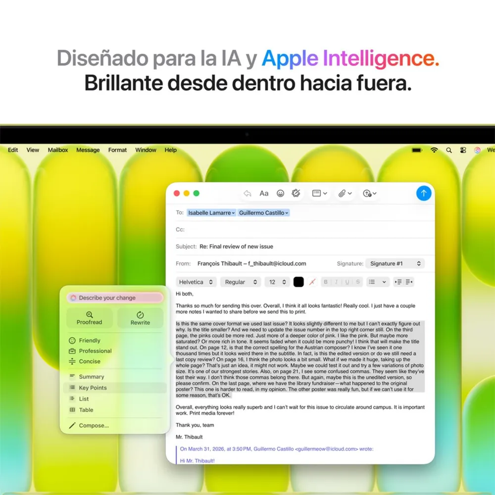MacBook Neo 13" Touch ID (Chip A18 Pro (6n CPU, 5n GPU), 8GB RAM) - Amarillo Cítrico / 512GB, foto 7
