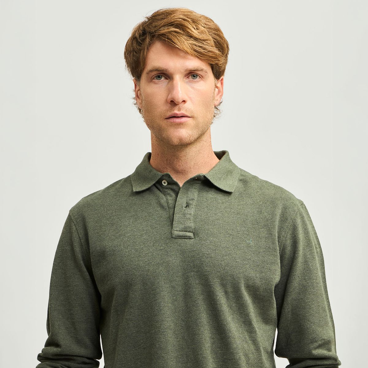 SAVILLE ROW - Polera Pique Manga Larga Lisa Hombre Saville Row