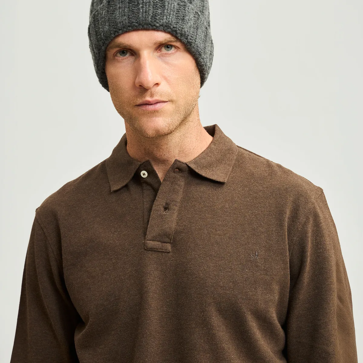SAVILLE ROW - Polera Pique Manga Larga Lisa Hombre Saville Row