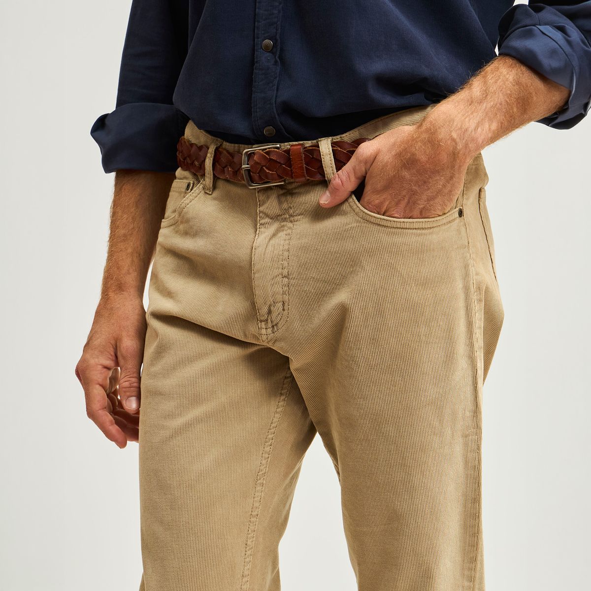 SAVILLE ROW - Pantalón 5 Pocket Slim Cotele Spandex Hombre Saville Row