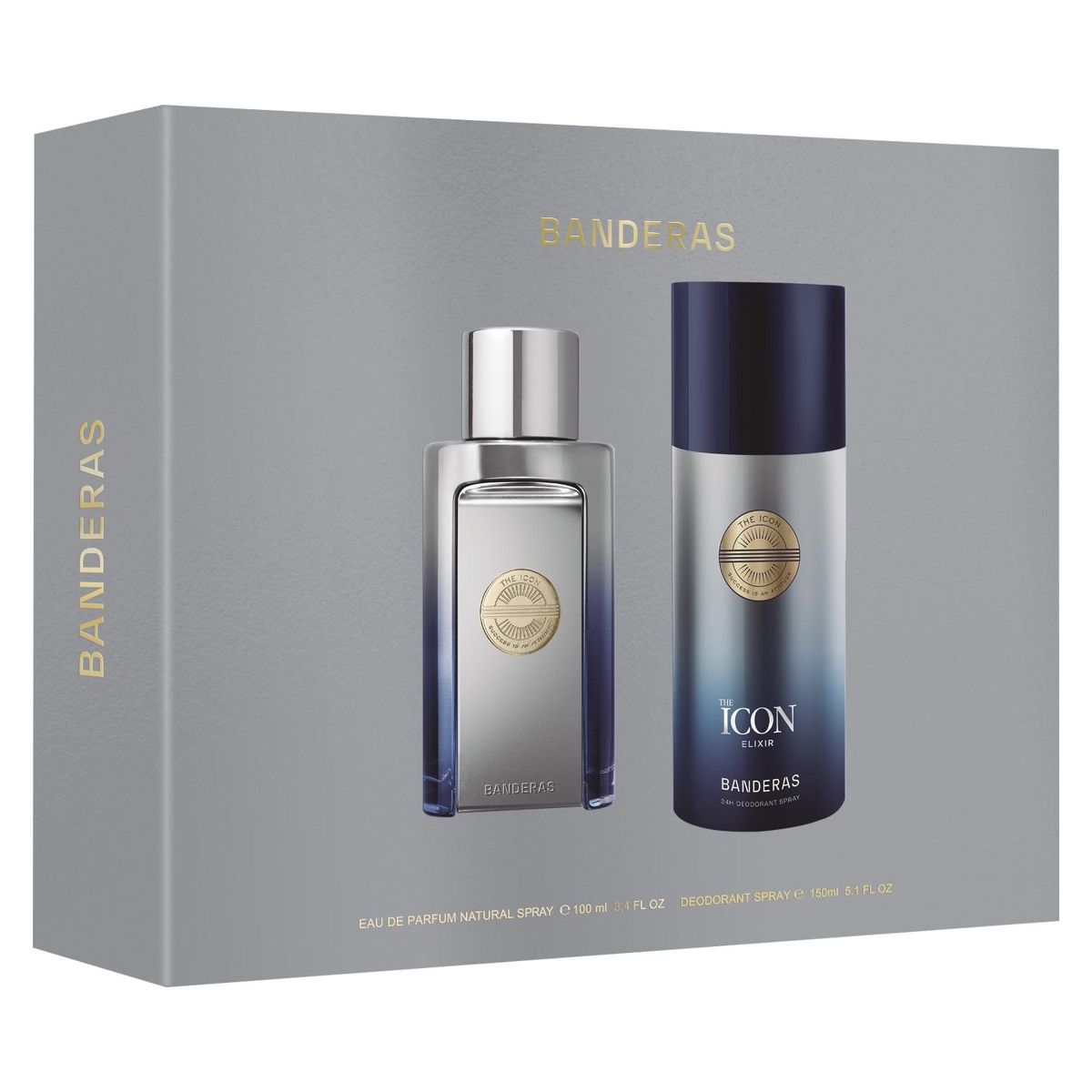 ANTONIO BANDERAS - Perfume Hombre Estuche The Icon Elixir Eau de Parfum 100 ml + 24h Desodorante Spray 150 ml
