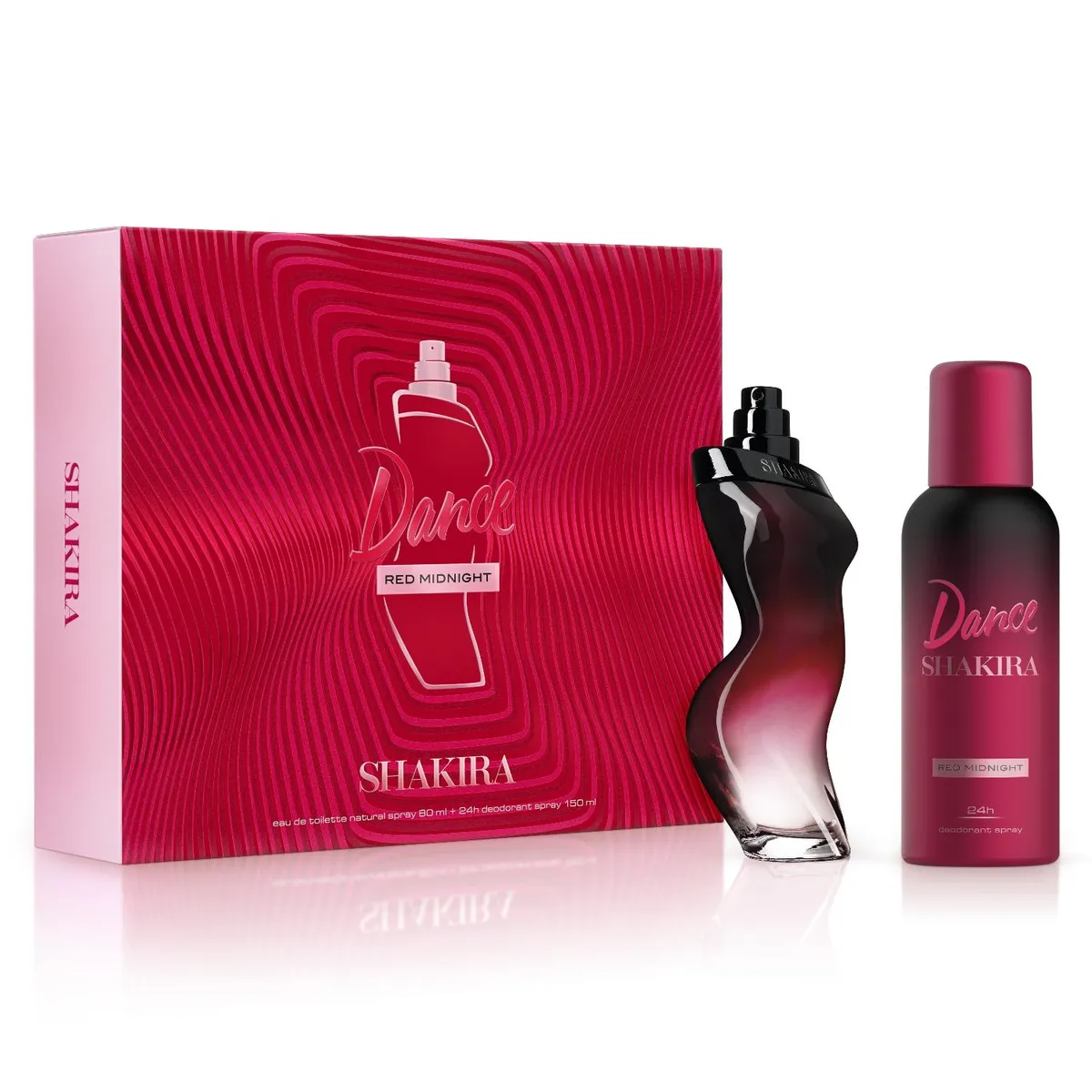 SHAKIRA - Perfume Mujer Estuche Shakira Dance Red Midnight Eau de Toilette 80 ml + 24h Desodorante Spray 150 ml