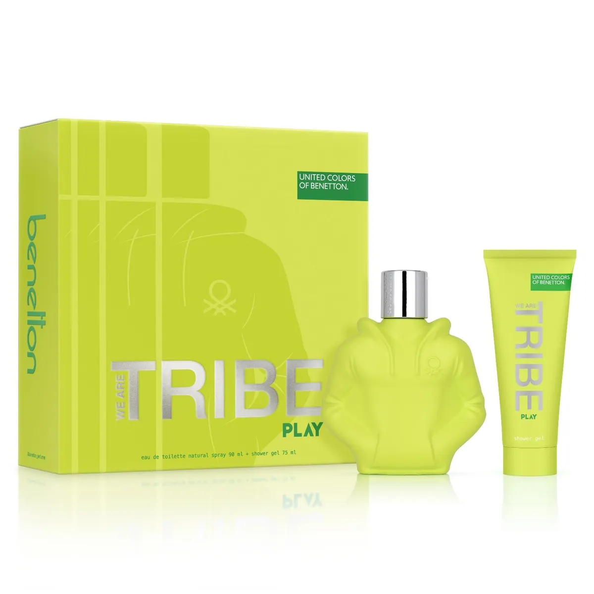 BENETTON - Perfume Hombre Estuche United Colors We are Tribe Play Eau de Toilette 90 ml + Are Tribe Play Gel de Baño 75 ml