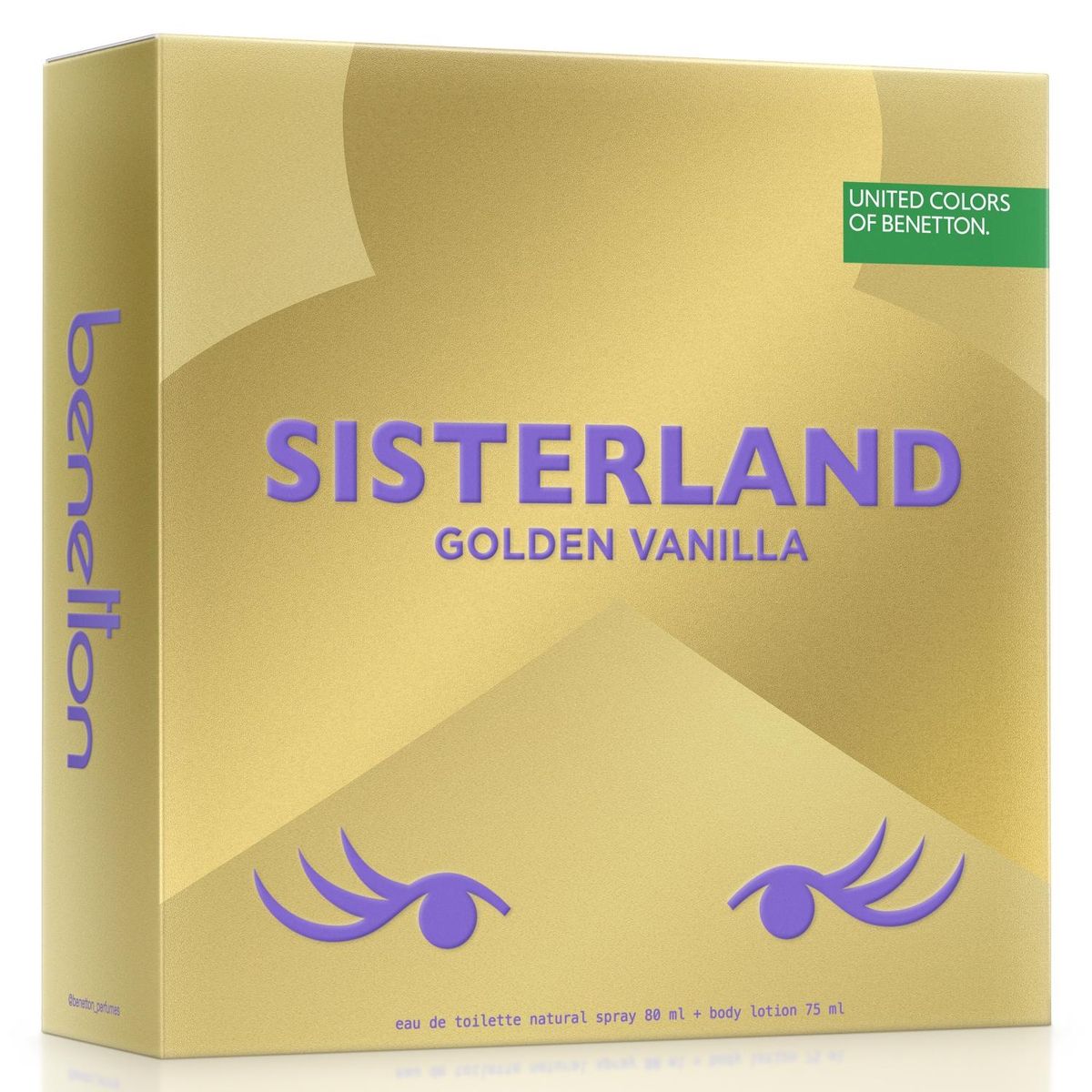 BENETTON - Perfume Mujer Estuche United Colors Sisterland Golden Vanilla Eau de Parfum 80 ml + Loción Corporal 75 ml