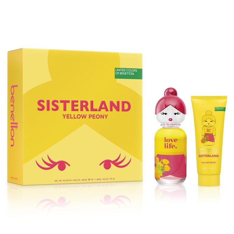 Perfume Mujer Estuche United Colors Sisterland Yellow Peony Eau de Toilette 80 ml + Loción Corporal 75 ml