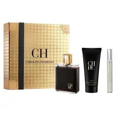CAROLINA HERRERA - Perfume Hombre Estuche CH Men Eau de Toilette 100 ml + Balsamo After Shave 100 ml + Eau de Toilette 10 ml