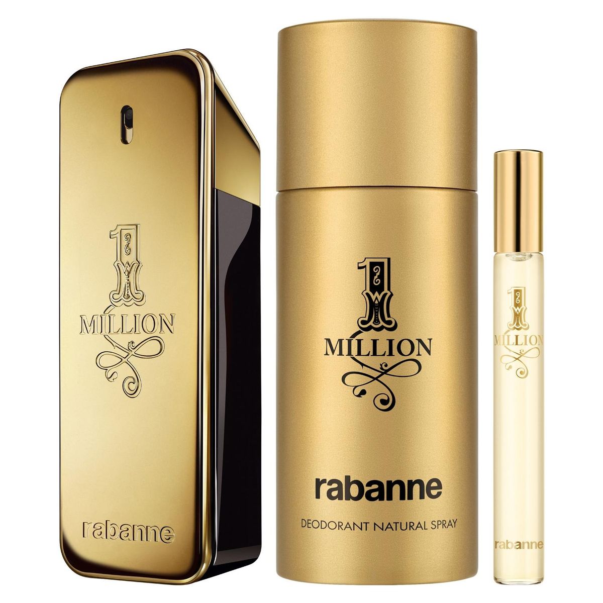 RABANNE - Perfume Hombre Estuche 1 Million Eau de Toilette 100 ml + Desodorante 150 ml + Eau de Toilette 10 ml