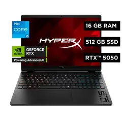 HP - Notebook Gaming HyperX OMEN Intel Core i5 16 GB RAM NVIDIA RTX 5050 512 GB SSD 15.3" 2K 165 Hz