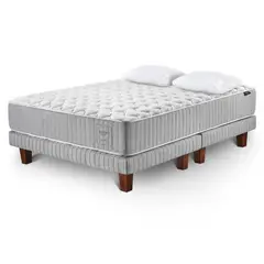 CANNON - Cama Europea Hybrid Cotton 2 Plazas + Almohada Microfibra Premium Dobby 50X70 Cm