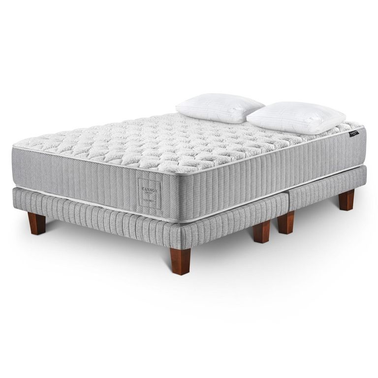 Cama Europea Hybrid Cotton King + Almohada Microfibra Premium Dobby 50X90 Cm