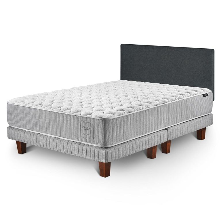 Cama Europea Hybrid Cotton 2 Plazas + Resplado Wall Marengo