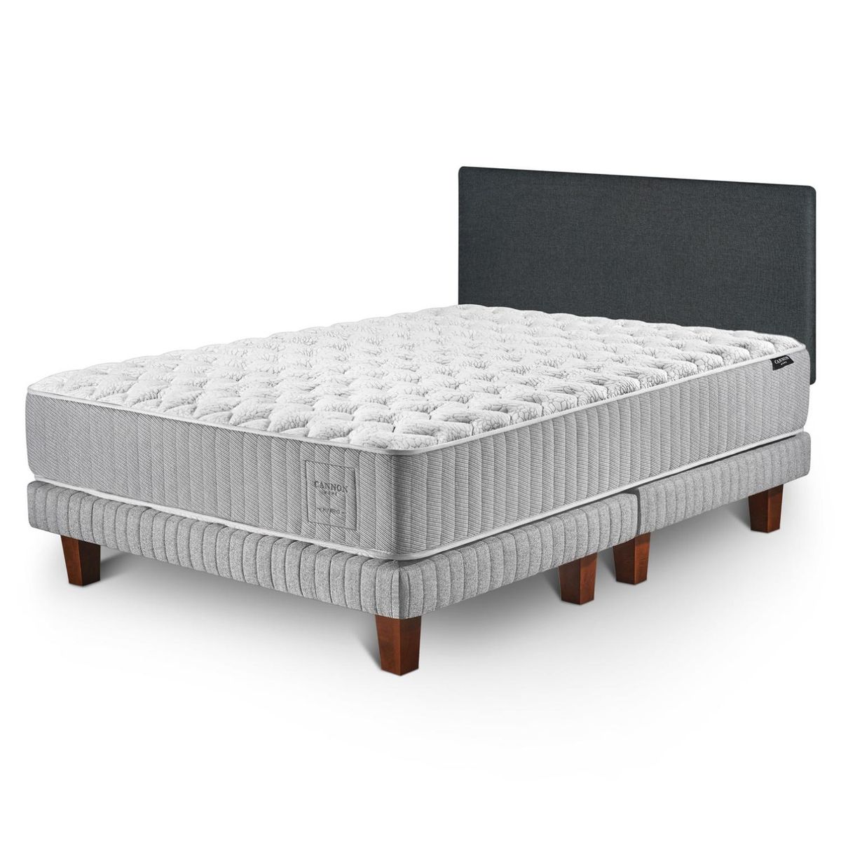 CANNON - Cama Europea Hybrid Cotton 2 Plazas + Resplado Wall Marengo Cannon