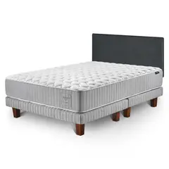 CANNON - Cama Europea Hybrid Cotton 2 Plazas + Resplado Wall Marengo